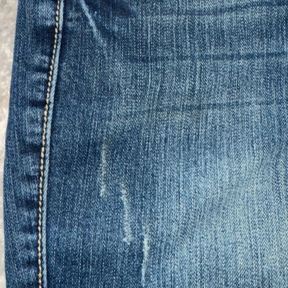 D-FUZ WOMEN SIZE 5 / 6 Skinny Jeans Mid Rise Jeweled Pockets Medium Blue No Hole - Picture 6 of 15